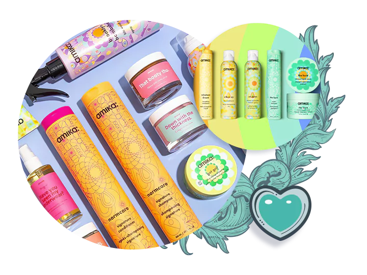 An assortment of Amika products